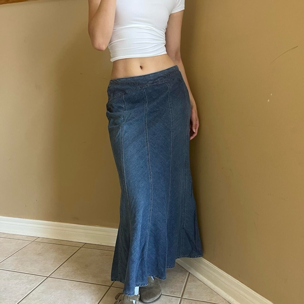 Vintage 90s 2000s Denim Maxi Skirt